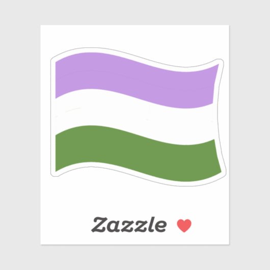 GENDERQUEER FLAG WAKING STICKER (Vel)