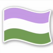 GENDERQUEER FLAG WAKING STICKER (Voorkant)