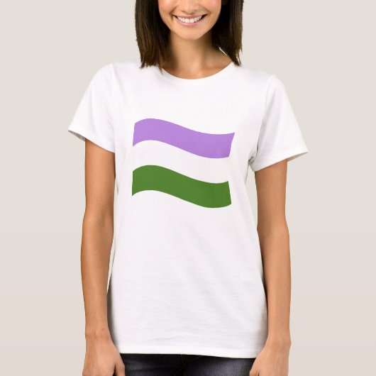 GENDERQUEER FLAG WAKING T-SHIRT (Voorkant)