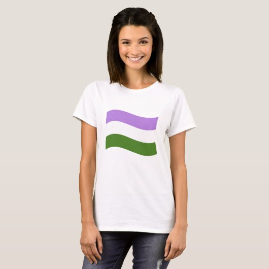 GENDERQUEER FLAG WAKING T-SHIRT (Voorkant volledig)