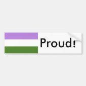 GenderQueer GenderFluid Pride Flag Bumpersticker (Voorkant)