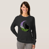 Genderqueer Moon Space Cat Pride Flag Lgbt Subtle T-shirt (Voorkant volledig)