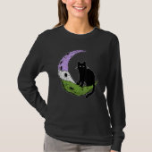 Genderqueer Moon Space Cat Pride Flag Lgbt Subtle T-shirt (Voorkant)