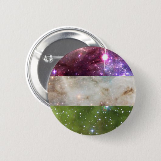 Genderqueer nebula flag pin ronde button 5,7 cm (Voorkant /achterkant)