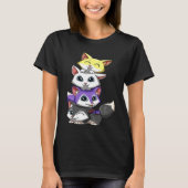 Genderqueer Nonbinary Pride LGBTQ Foxes T-shirt (Voorkant)