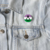 Genderqueer Nonbinary Symbool Ronde Button 3,2 Cm (In situ)