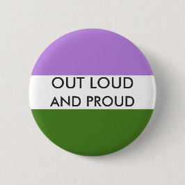 Genderqueer OUT LOUD EN PROUD Button