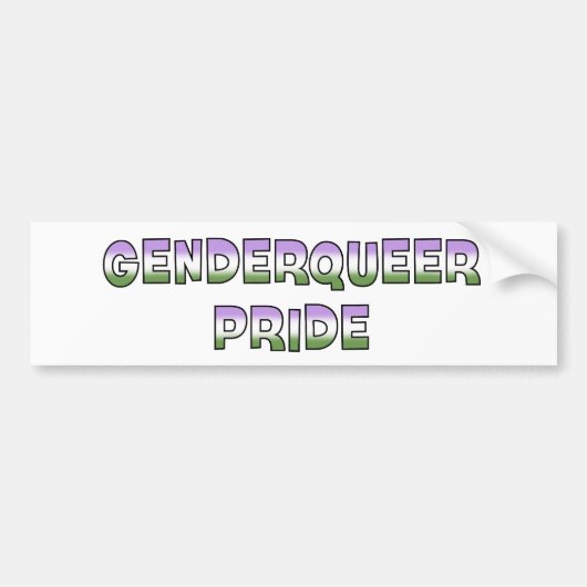 Genderqueer Pride Bumpersticker (Voorkant)
