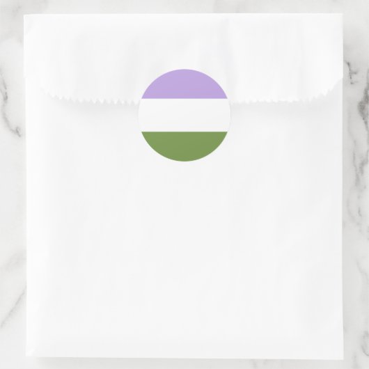 Genderqueer Pride Circle Sticker (Tas)