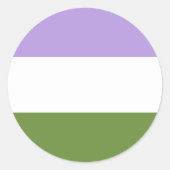 Genderqueer Pride Circle Sticker (Voorkant)