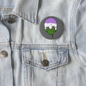Genderqueer Pride Dripping Skull Ronde Button 5,7 Cm (In situ)