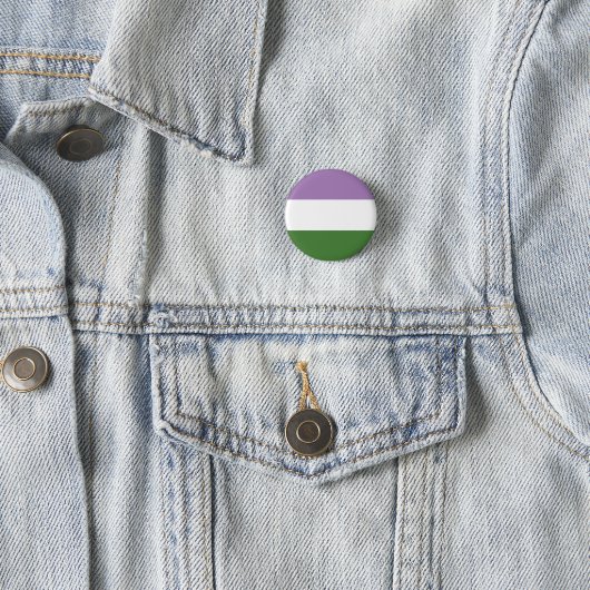 GenderQueer Pride Flag Button (In situ)