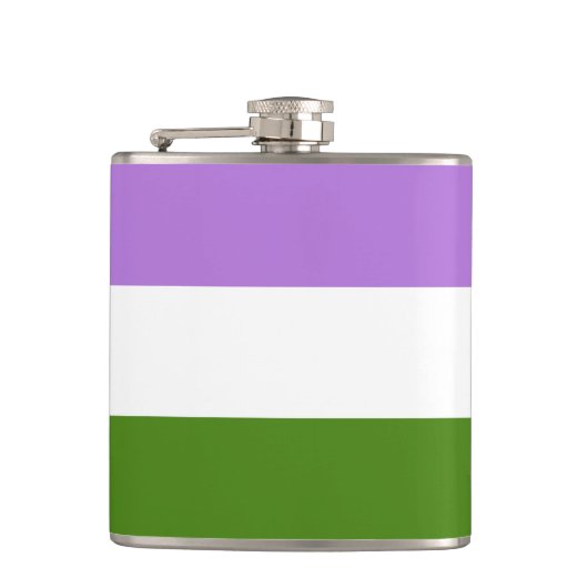 Genderqueer Pride flag Flask Heupfles (Voorkant)