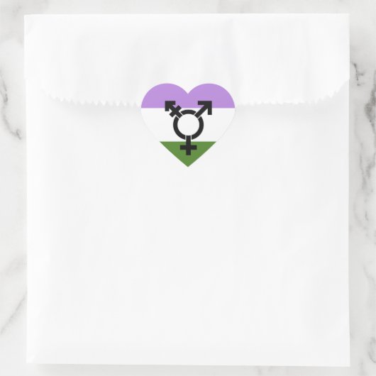 Genderqueer Pride Flag Hart Sticker (Tas)