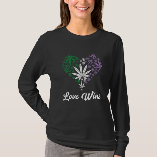 Genderqueer Pride Flag Heart Leaf Genderqueer T-shirt (Voorkant)