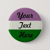 Genderqueer Pride Flag Kleur Achtergrond Ronde Button 5,7 Cm (Voorkant)
