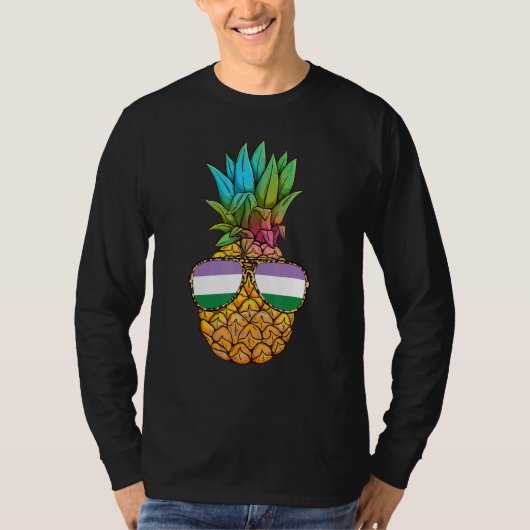 Genderqueer Pride Flag Pineapple Genderqueer T-shirt (Voorkant)
