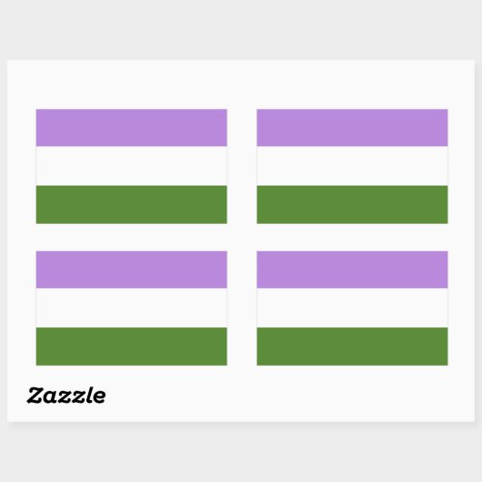 Genderqueer Pride Flag Rechthoekige Sticker (Vel)