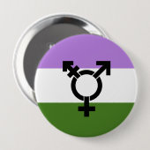 Genderqueer Pride Flag Ronde Button 4,0 Cm (Voorkant /achterkant)