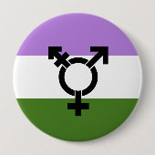Genderqueer Pride Flag Ronde Button 4,0 Cm (Voorkant)