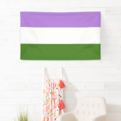 Genderqueer Pride Flag Spandoek (Insitu)