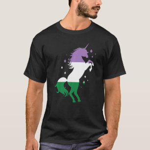 Genderqueer Pride Flag Unicorn Genderqueer 1 T-shirt