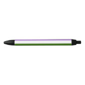 Genderqueer Pride Flag Zwarte Inkt Pen (Voorkant)