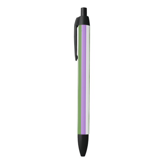 Genderqueer Pride Flag Zwarte Inkt Pen (Top (Verticaal))