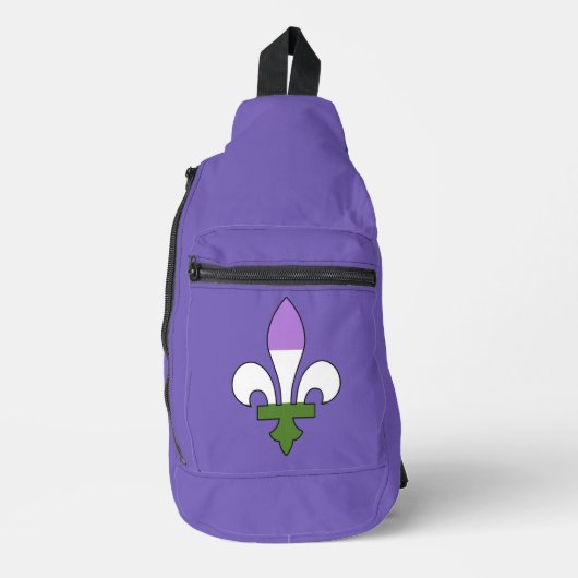 Genderqueer pride fleur-de-lis sling bag (Voorkant)