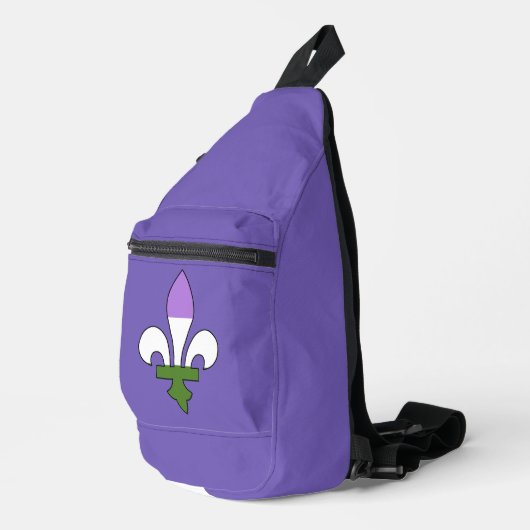 Genderqueer pride fleur-de-lis sling bag (Rechterhoek)