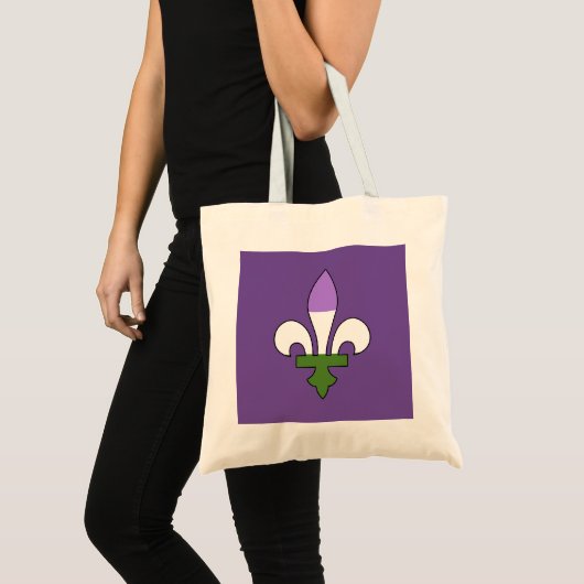 Genderqueer pride fleur-de-lis tote bag (Voorkant (product))
