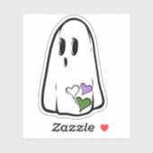 Genderqueer Pride Ghost Sticker (Vel)