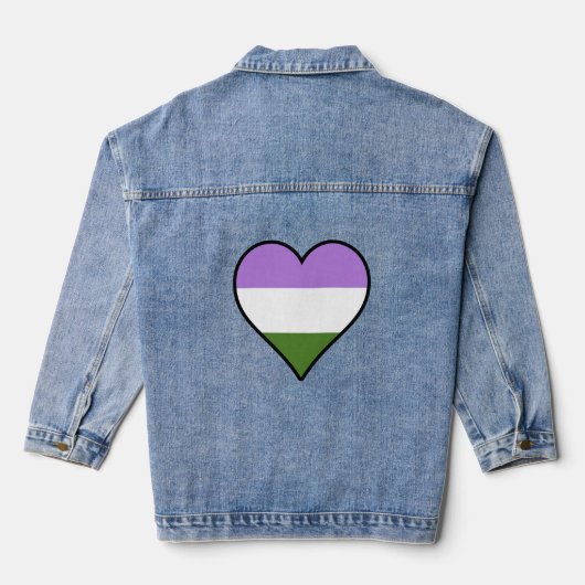 Genderqueer pride hart denim jacket (Achterkant)