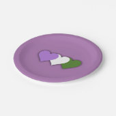 Genderqueer pride harten papier bord (Gekanteld)