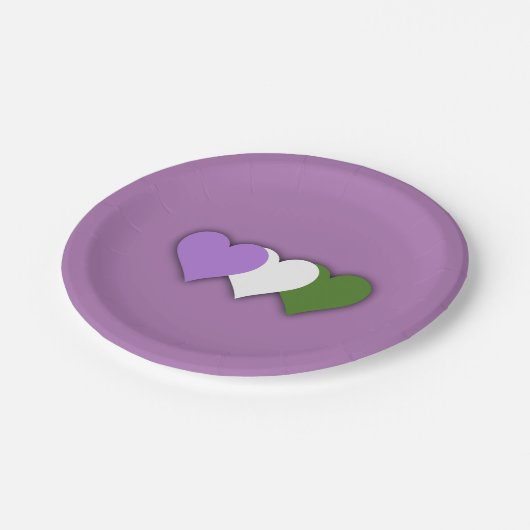 Genderqueer pride harten papier bord (Gekanteld)