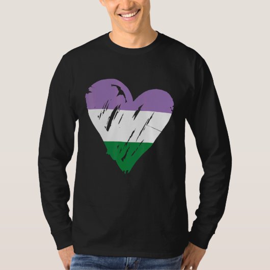 Genderqueer Pride Heart Flag 1 T-shirt (Voorkant)