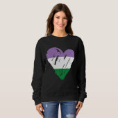 Genderqueer Pride Heart Flag 1 Trui (Voorkant volledig)