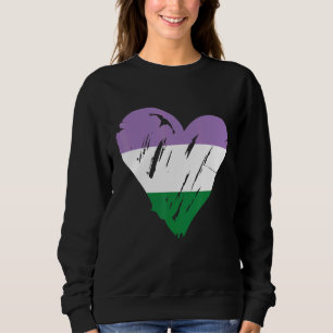 Genderqueer Pride Heart Flag 1 Trui