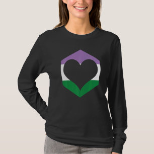 Genderqueer Pride Heart Flag T-shirt