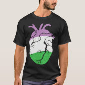 Genderqueer Pride Heart Flag T-shirt (Voorkant)