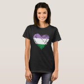Genderqueer Pride Heart Flag T-shirt (Voorkant volledig)
