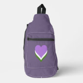 Genderqueer pride hearts sling bag (Voorkant)