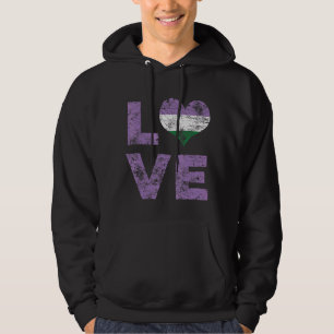 Genderqueer Pride Love Heart  Flag Hoodie