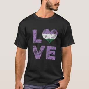 Genderqueer Pride Love Heart Flag T-shirt