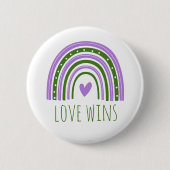 Genderqueer Pride Love Wins LGBT Regenboog Knop Ronde Button 5,7 Cm (Voorkant)