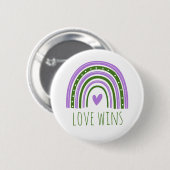 Genderqueer Pride Love Wins LGBT Regenboog Knop Ronde Button 5,7 Cm (Voorkant /achterkant)