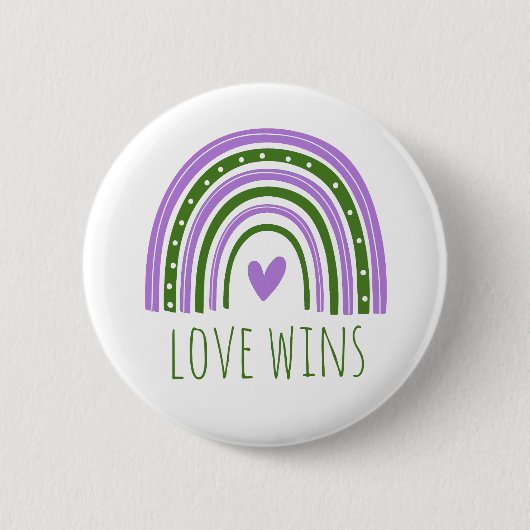 Genderqueer Pride Love wint LGBT Rainbow Button (Voorkant)