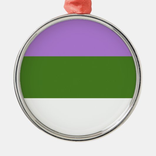 GENDERQUEER PRIDE METALEN ORNAMENT (Voorkant)