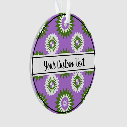 Genderqueer pride paarse bloempatroon ornament (voorkant)