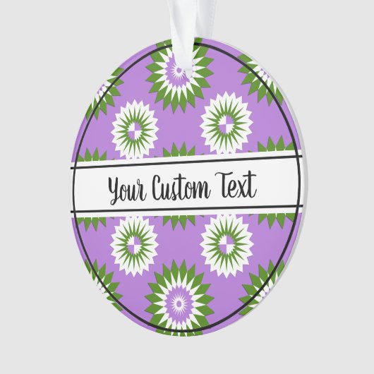Genderqueer pride paarse bloempatroon ornament (voorkant)